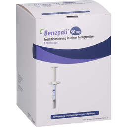 Abbildung: Benepali 50 mg Fertigspritze mit Injektionslösung 12 St, Injektionslösung PZN 14276906