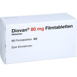 Abbildung: Diovan 80 mg Filmtabletten 98 St, Filmtabletten PZN 14277343