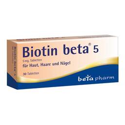 Abbildung: Biotin beta 5 Tabletten Tabletten, 30 St PZN 14278437