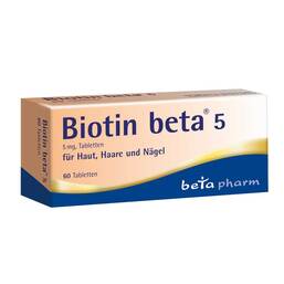 Abbildung: Biotin beta® 5 Tabletten Tabletten, 60 St PZN 14278443