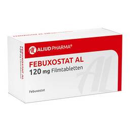 Abbildung: Febuxostat AL 120 mg Filmtabletten 28 St, Filmtabletten PZN 14286477