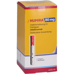 Abbildung: Humira 80 mg / 0,8 ml Injektionslösung im Fertigpen 3X1 St, Injektionslösung PZN 14288826