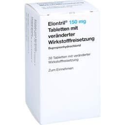 Abbildung: Elontril 150 mg Tabletten mit veränd.Wirkst.-Frs. 30 St, Tablette mit veränderter Wirkstofffreisetzung PZN 14288849