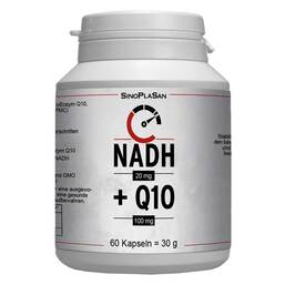 Abbildung: Nadh 20 mg + Q10 100 mg Kapseln 60 St, Kapseln PZN 14291917