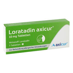 Abbildung: Loratadin axicur® 10 mg Tabletten Tabletten, 7 St PZN 14293750