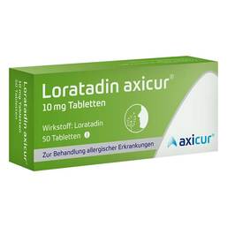 Abbildung: Loratadin axicur® 10 mg Tabletten Tabletten, 50 St PZN 14293773