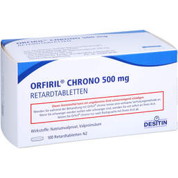 Abbildung: Orfiril chrono 500 mg Retardtabletten 100 St, Retard-Tabletten PZN 14308115