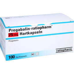 Abbildung: Pregabalin-ratiopharm 75 mg Hartkapseln 100 St, Hartkapseln PZN 14308227