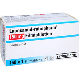 Abbildung: Lacosamid-ratiopharm 150 mg Filmtabletten 168 St, Filmtabletten PZN 14308724