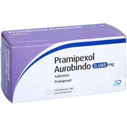 Abbildung: Pramipexol Aurobindo 0,088 mg Tabletten 100 St, Tabletten PZN 14309758