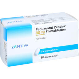 Abbildung: Febuxostat Zentiva 80 mg Filmtabletten 84 St, Filmtabletten PZN 14313369