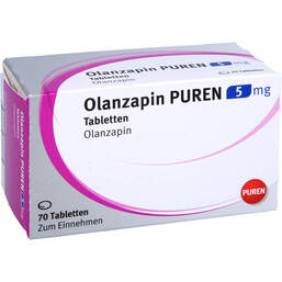 Abbildung: Olanzapin Puren 5 mg Tabletten 70 St, Tabletten PZN 14319113
