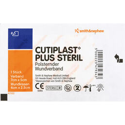 Abbildung: Cutiplast Plus steril 5x7 cm Verband 110 St, Verband PZN 14329577