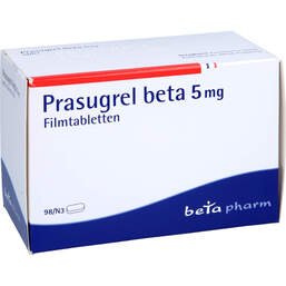 Abbildung: Prasugrel beta 5 mg Filmtabletten 98 St, Filmtabletten PZN 14330847