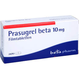 Abbildung: Prasugrel beta 10 mg Filmtabletten 28 St, Filmtabletten PZN 14330853