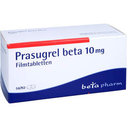 Abbildung: Prasugrel beta 10 mg Filmtabletten 56 St, Filmtabletten PZN 14330876