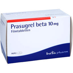 Abbildung: Prasugrel beta 10 mg Filmtabletten 98 St, Filmtabletten PZN 14330882