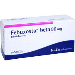 Abbildung: Febuxostat beta 80 mg Filmtabletten 84 St, Filmtabletten PZN 14330913