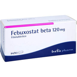 Abbildung: Febuxostat beta 120 mg Filmtabletten 84 St, Filmtabletten PZN 14330959