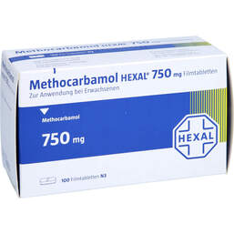 Abbildung: Methocarbamol Hexal 750 mg Filmtabletten 100 St, Filmtabletten PZN 14331143
