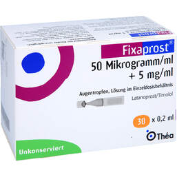 Abbildung: Fixaprost 50 Mikrogramm / ml + 5 mg / ml Augentropfenedp 30X0.2 ml, Augentropfen PZN 14336778