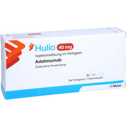 Abbildung: Hulio 40 mg / 0,8 ml Injektionslösung im Fertigpen 2 St, Injektionslösung PZN 14338719