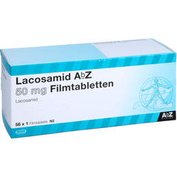 Abbildung: Lacosamid AbZ 50 mg Filmtabletten 56 St, Filmtabletten PZN 14352346