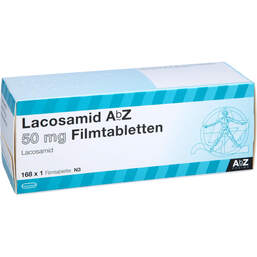 Abbildung: Lacosamid AbZ 50 mg Filmtabletten 168 St, Filmtabletten PZN 14352352