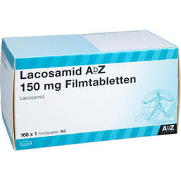 Abbildung: Lacosamid AbZ 150 mg Filmtabletten 168 St, Filmtabletten PZN 14352406