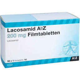Abbildung: Lacosamid AbZ 200 mg Filmtabletten 56 St, Filmtabletten PZN 14352412