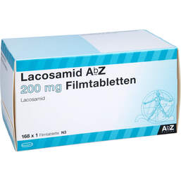 Abbildung: Lacosamid AbZ 200 mg Filmtabletten 168 St, Filmtabletten PZN 14352429