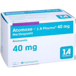 Abbildung: Atomoxe-1A Pharma 40 mg Hartkapseln 56 St, Hartkapseln PZN 14352464