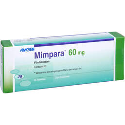 Abbildung: Mimpara 60 mg Filmtabletten 28 St, Filmtabletten PZN 14354279
