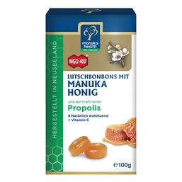 Abbildung: Manuka Mgo 400 + Lutschbonbons Propolis Bonbons, 100 g PZN 14355184