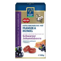 Abbildung: Manuka Mgo 400 + Lutschbonbons schwarz Johannisbeere Bonbons, 100 g PZN 14355215