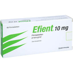 Abbildung: Efient 10 mg Filmtabletten 98 St, Filmtabletten PZN 14355994
