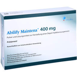 Abbildung: Abilify Maintena 400 mg P. + L.z.H.e.Depot-Inj-Suspension  1 St, Pulver und Lösungsmittel zur Herstellung einer Depot-Injektionssuspension PZN 14357094