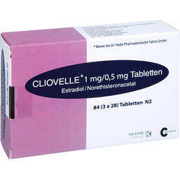 Abbildung: Cliovelle 1 mg / 0,5 mg Tabletten 3X28 St, Tabletten PZN 14357734