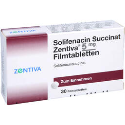 Abbildung: Solifenacin Succinat Zentiva 5 mg Filmtabletten 30 St, Filmtabletten PZN 14358337