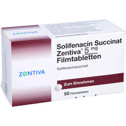 Abbildung: Solifenacin Succinat Zentiva 5 mg Filmtabletten 50 St, Filmtabletten PZN 14358343