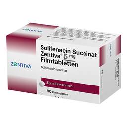 Abbildung: Solifenacin Succinat Zentiva 5 mg Filmtabletten 90 St, Filmtabletten PZN 14358366