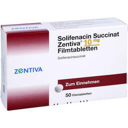 Abbildung: Solifenacin Succinat Zentiva 10 mg Filmtabletten 50 St, Filmtabletten PZN 14358389
