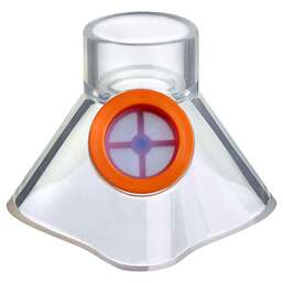 Abbildung: Aponorm Inhalationsgerät Maske Silikon Größe S orange 1 St PZN 14358596