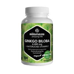Abbildung: Ginkgo biloba 6000 mg hochdosiert vegan Kapseln Kapseln, 100 St PZN 14360587