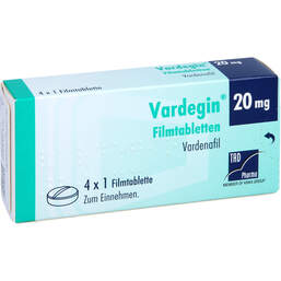 Abbildung: Vardegin 20 mg Filmtabletten 4 St, Filmtabletten PZN 14360676