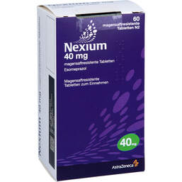 Abbildung: Nexium 40 mg magensaftresistente Tabletten 60 St, Tabletten magensaftresistent PZN 14360883