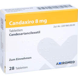 Abbildung: Candaxiro 8 mg Tabletten 28 St, Tabletten PZN 14363083