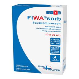 Abbildung: Saugkompressen 10x10 cm steril Vlies Fiwasorb 10 St, Kompressen PZN 14367282