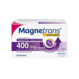 Abbildung: Magnetrans duo-aktiv 400 mg Tabletten Tabletten, 50 St PZN 14367566