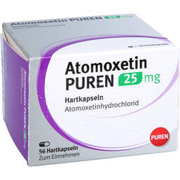 Abbildung: Atomoxetin Puren 25 mg Hartkapseln 56 St, Hartkapseln PZN 14375666